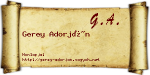 Gerey Adorján névjegykártya